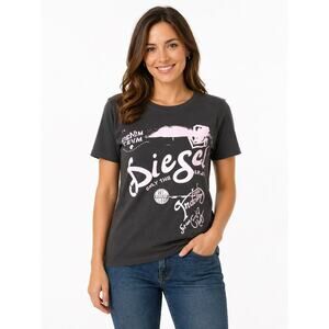 Diesel Only The Brave 1978 Industry Graphic Tee Black Streetwear Logo Shirt- M